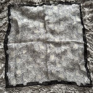CHANEL Monochrome Logo Pattern Scarf